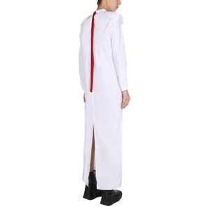 RAF SIMONS Pleated Back Long Sleeve Maxi Dress Women WHITE Dresses